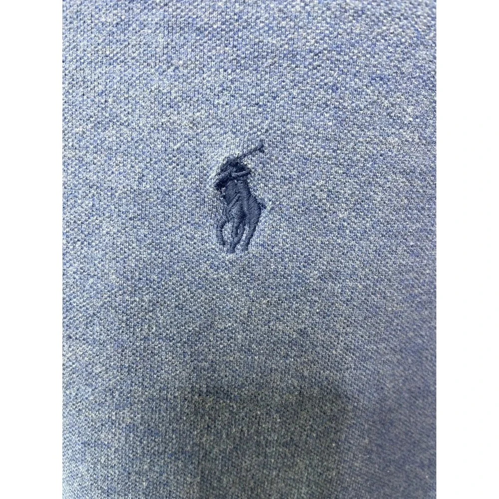 Polo Ralph Lauren Mens XL Classic Fit Long Sleeve Polo Shirt Heather Blue Cotton